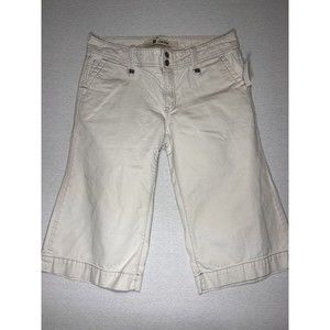 Gap Long Shorts Women Size 10 (33x17 Actual) Low Rise Capri Beige Khaki